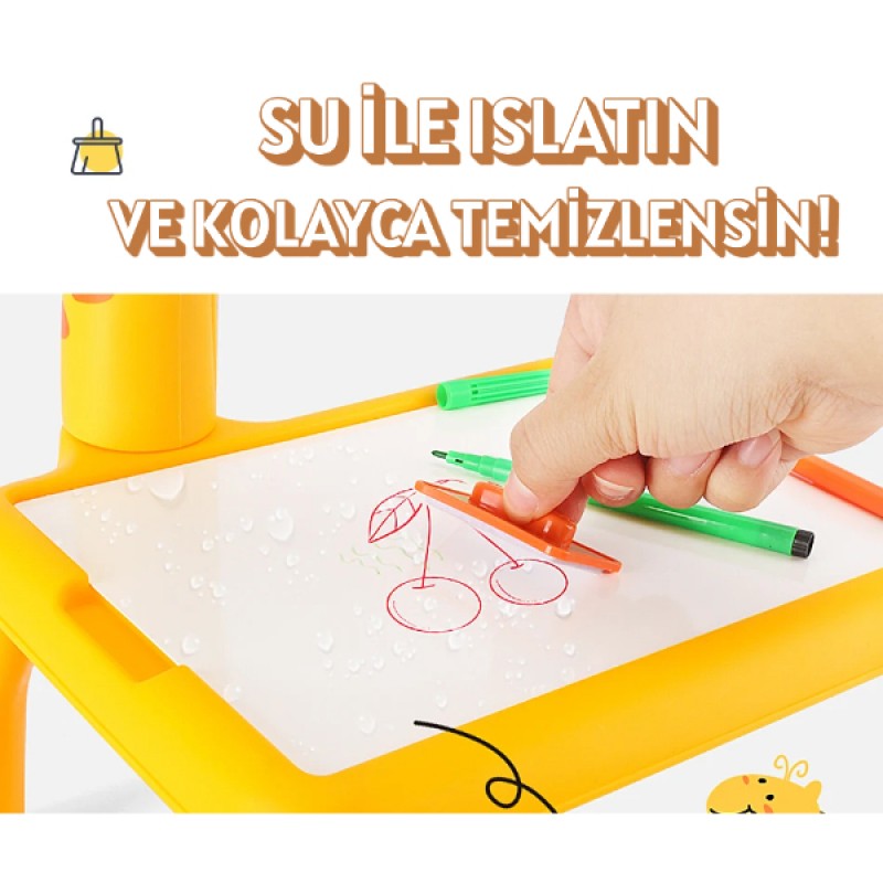 Periboia Zürafa Tasarımlı Projeksiyonlu Boyama Tahtası
